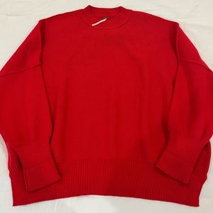 Free People Oversized Red Sweater